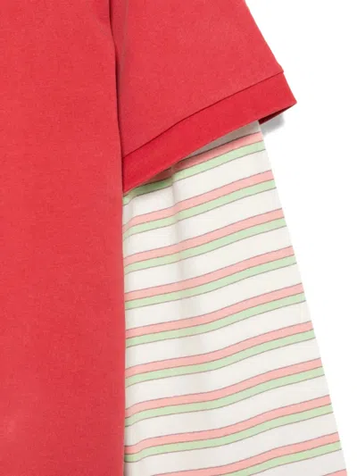 Found Double Layer Stripe Tee In Red