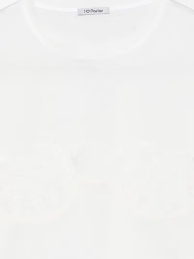 Parlor Lace-appliqué T-shirt In White