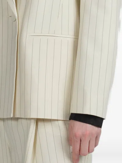 The Sei Pinstriped Double-breasted Blazer In White