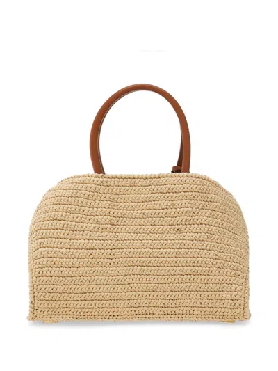 Ferragamo Medium Raffia Hug Handbag In Brown