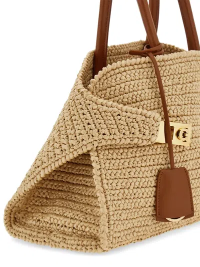Ferragamo Medium Raffia Hug Handbag In Brown