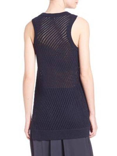 Shop Vince Mesh Stitched Tank Top In Coastal