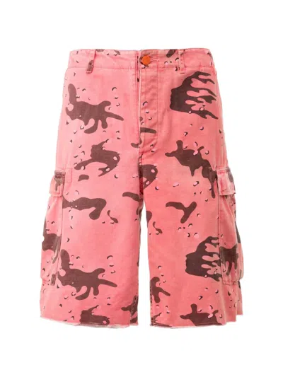 Hellstar Camouflage-print Cargo Shorts In Pink