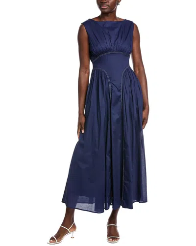 Taylor Solid Maxi Dress In Blue