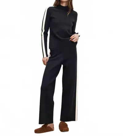 Veronica Beard Asante Knit Pullover Top In Navy In Black