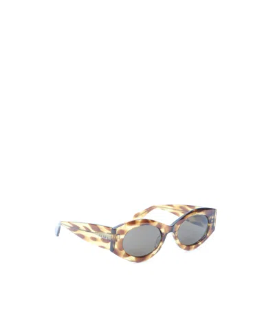 Alaïa Acetate Oval Frame Patterned Sunglasses In Multi