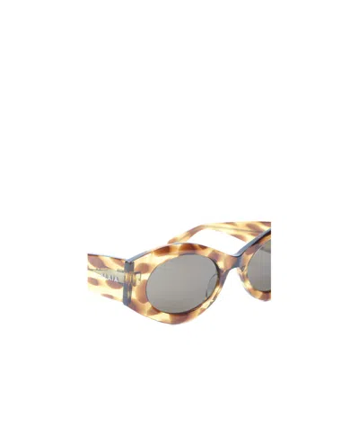 Alaïa Acetate Oval Frame Patterned Sunglasses In Multi