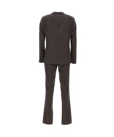 Corneliani Two-button Wool Suit In Brown