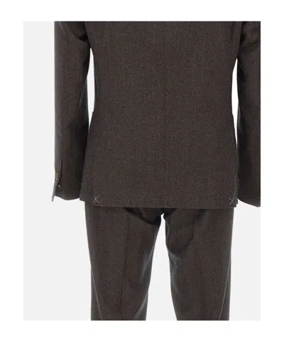 Corneliani Two-button Wool Suit In Brown