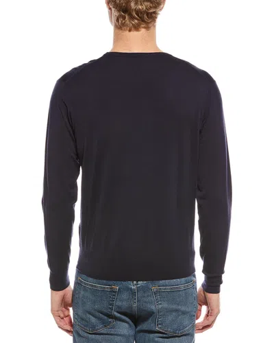 Peter Millar Wool-blend Crewneck Pullover In Black