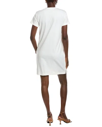 Gracia Side Pattern Shift Dress In White
