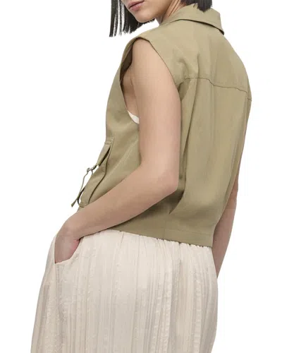 Dkny Collared Vest In Green