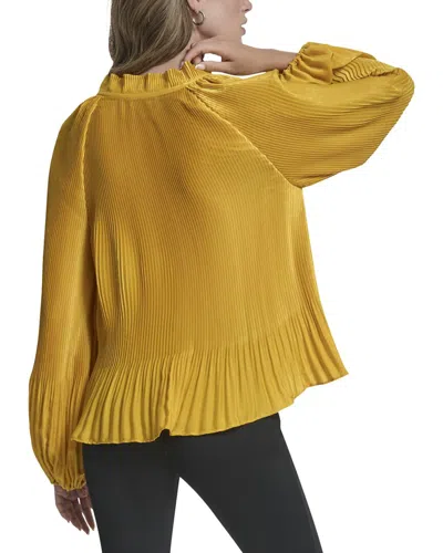 Dkny Plisse Tie Top In Yellow