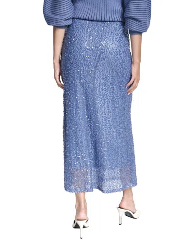 Dkny Pull-on Sequin Midi Skirt In Blue
