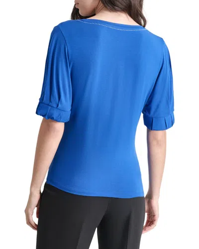 Dkny Knit Top In Blue