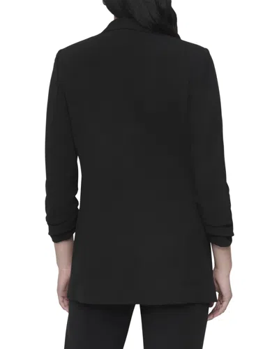 Dkny Open-front Jacket In Black