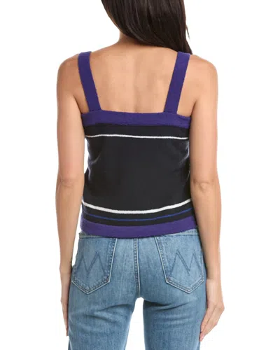 St John St. John Two Stripe Wool-blend Tank Top In Black