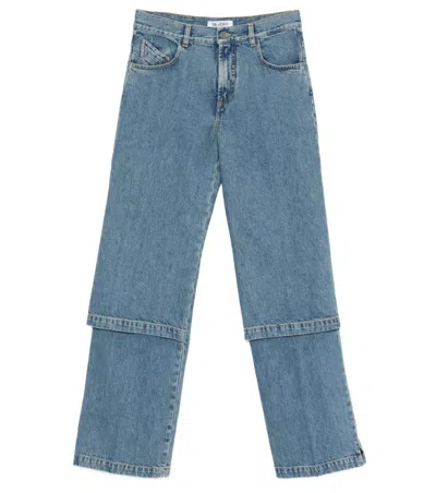 Attico Blue Jeans With Logo Detail On The Pocket And Logo Patch On The Rear In Denim Woman