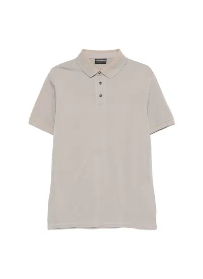 Emporio Armani Light Grey Solid Polo In Light Grey