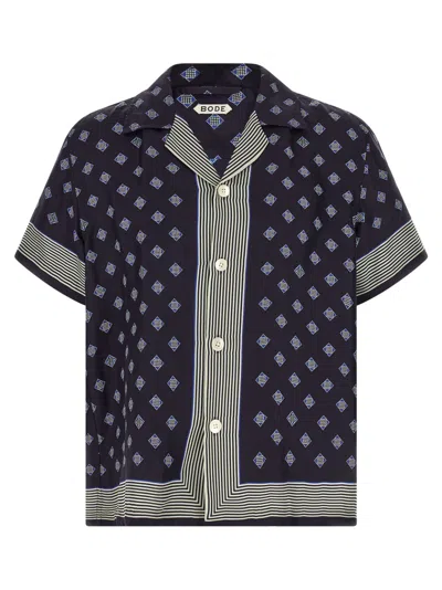 Bode Navy Blue Printed Shirt In Blue