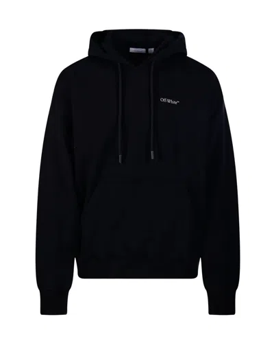 Off-white Half Arrows Graphic Pullover Hoodie With Drawstring Hood In Black