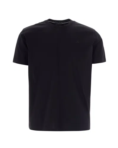Paul & Shark Black Solid Crew Neck T-shirt In Black