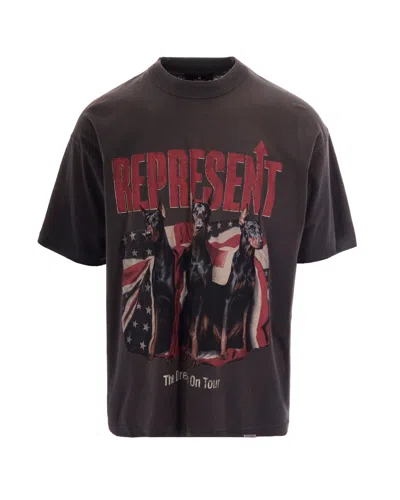 Represent Graphic Crew Neck T-shirt Short Sleeves In Brown