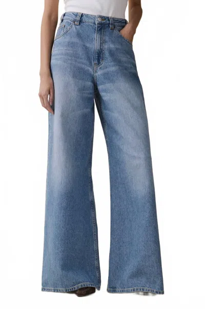 Jeanerica Alfama High Rise Wide Leg Jeans In Light Vintage In Blue