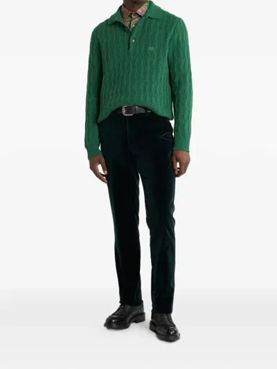 Etro Patterned-jacquard Slim-cut Jeans In Black
