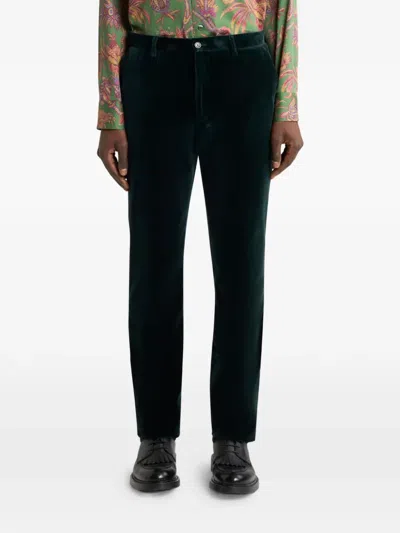 Etro Patterned-jacquard Slim-cut Jeans In Black