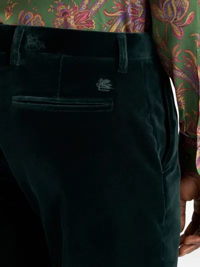 Etro Patterned-jacquard Slim-cut Jeans In Black