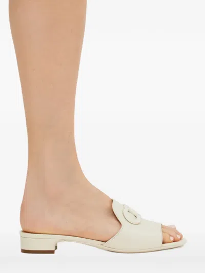 Ferragamo Slide Gancini Blanc Taille 40 In White