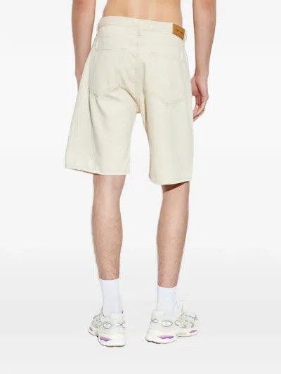 Samsoe & Samsoe Saeddie Logo-patch Denim Shorts In Neutral