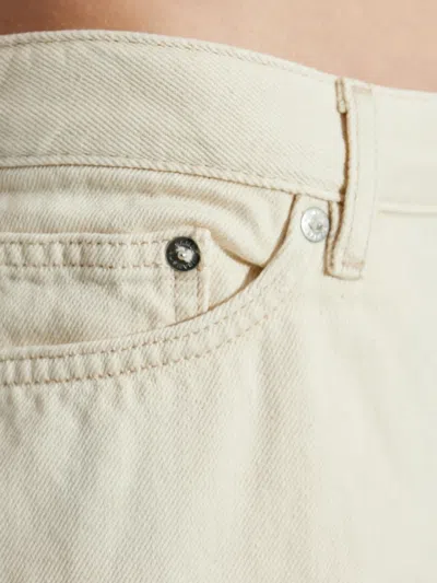 Samsoe & Samsoe Saeddie Logo-patch Denim Shorts In Neutral