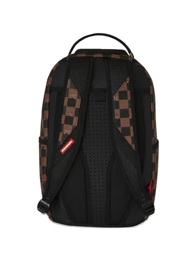 Sprayground Check-pattern Peeking Character Backpack In Brown