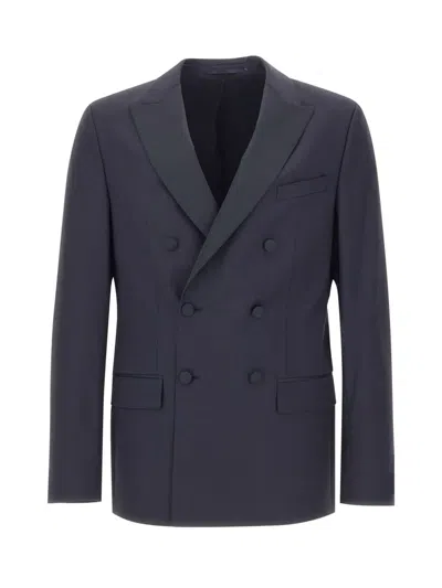 Digel Ragg Double-breasted Blazer In Blue