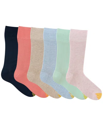 Gold Toe Men's 6-pack Cambridge Solid Crew Socks In Multi