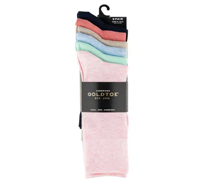 Gold Toe Men's 6-pack Cambridge Solid Crew Socks In Multi