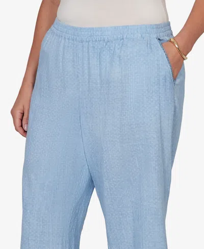 Ruby Rd. Plus Size Snow Washed Gauze Pull-on Capri Pants In Blue