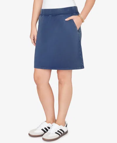 Ruby Rd. Petite French Terry Pull-on Skort In Blue