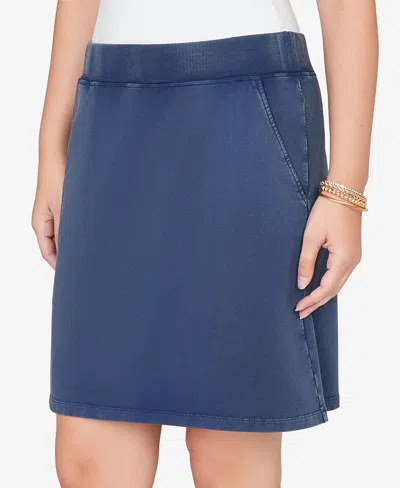 Ruby Rd. Petite French Terry Pull-on Skort In Blue