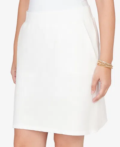 Ruby Rd. Petite French Terry Pull-on Skort In White