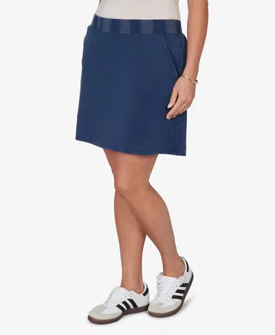 Ruby Rd. Plus Size French Terry Pull-on Skort In Blue