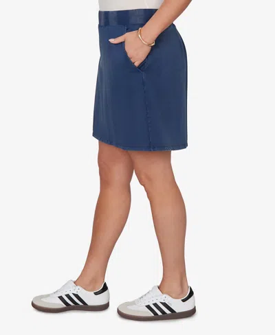 Ruby Rd. Plus Size French Terry Pull-on Skort In Blue