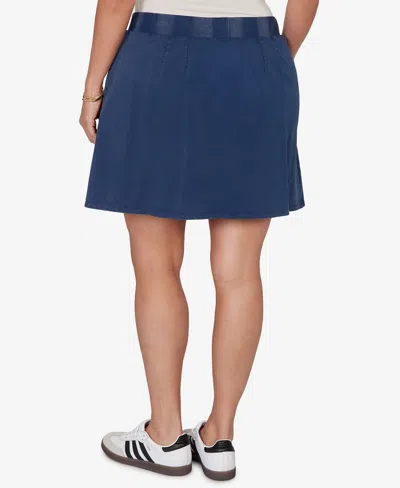Ruby Rd. Plus Size French Terry Pull-on Skort In Blue