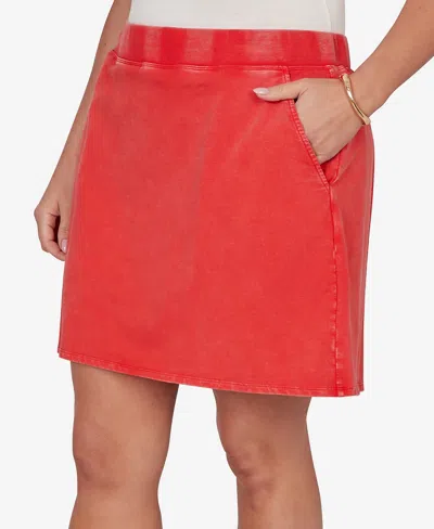 Ruby Rd. Plus Size French Terry Pull-on Skort In Red