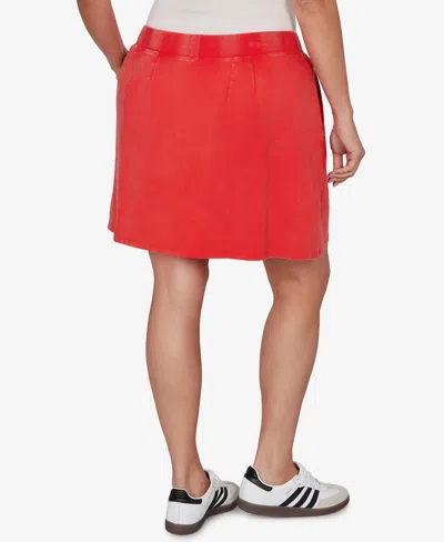 Ruby Rd. Plus Size French Terry Pull-on Skort In Red