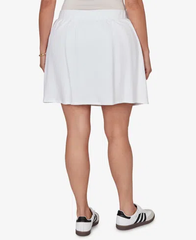 Ruby Rd. Plus Size French Terry Pull-on Skort In White
