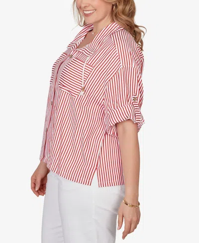 Ruby Rd. Plus Size Beaded Seersucker Portrait Collar Jacket In Multi