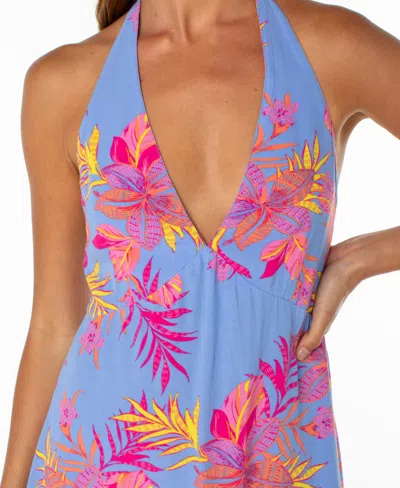 Roxy Beach Day Floral Halter Minidress In Multi